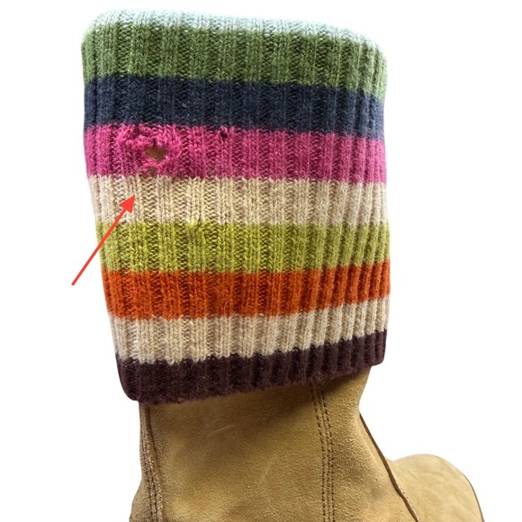 Coach Tatum Q247 Boots Womens 8M Tan Suede Wool Knit Cuff - Picture 10 of 11